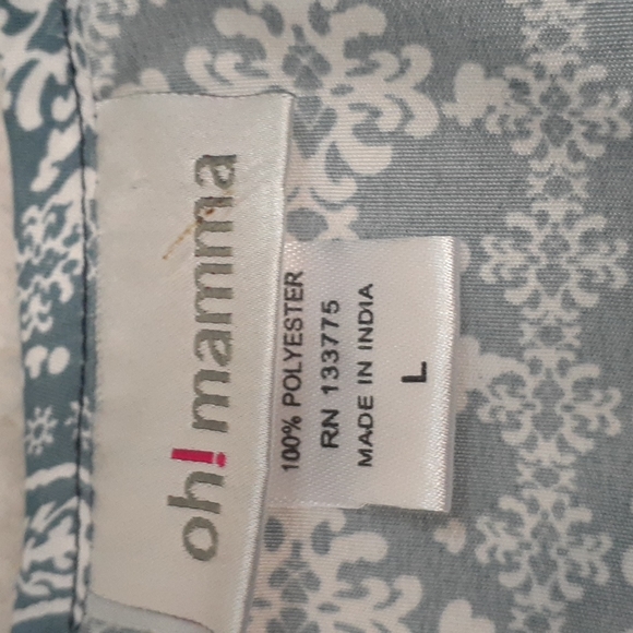 Oh! Mamma Womens Maternity Blue and White Patterned Blouse Size Large. - Picture 4 of 10